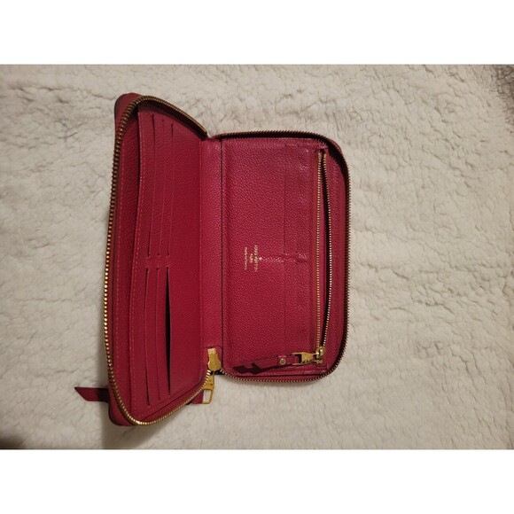 Authentic Louis Vuitton Monogram Implant Zippy Wallet Red - Picture 14 of 14